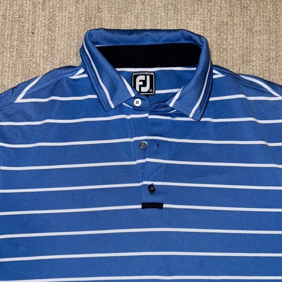 FootJoy Men's Size XL Blue/White Polyester Golf Polo - Picture 5 of 11